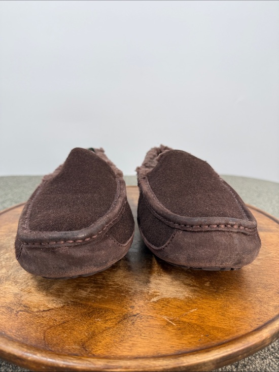 Ugg Slippers Mens 9 Ascot Brown Wool Leather Shearling Lined Moccasin Slip On main image 11